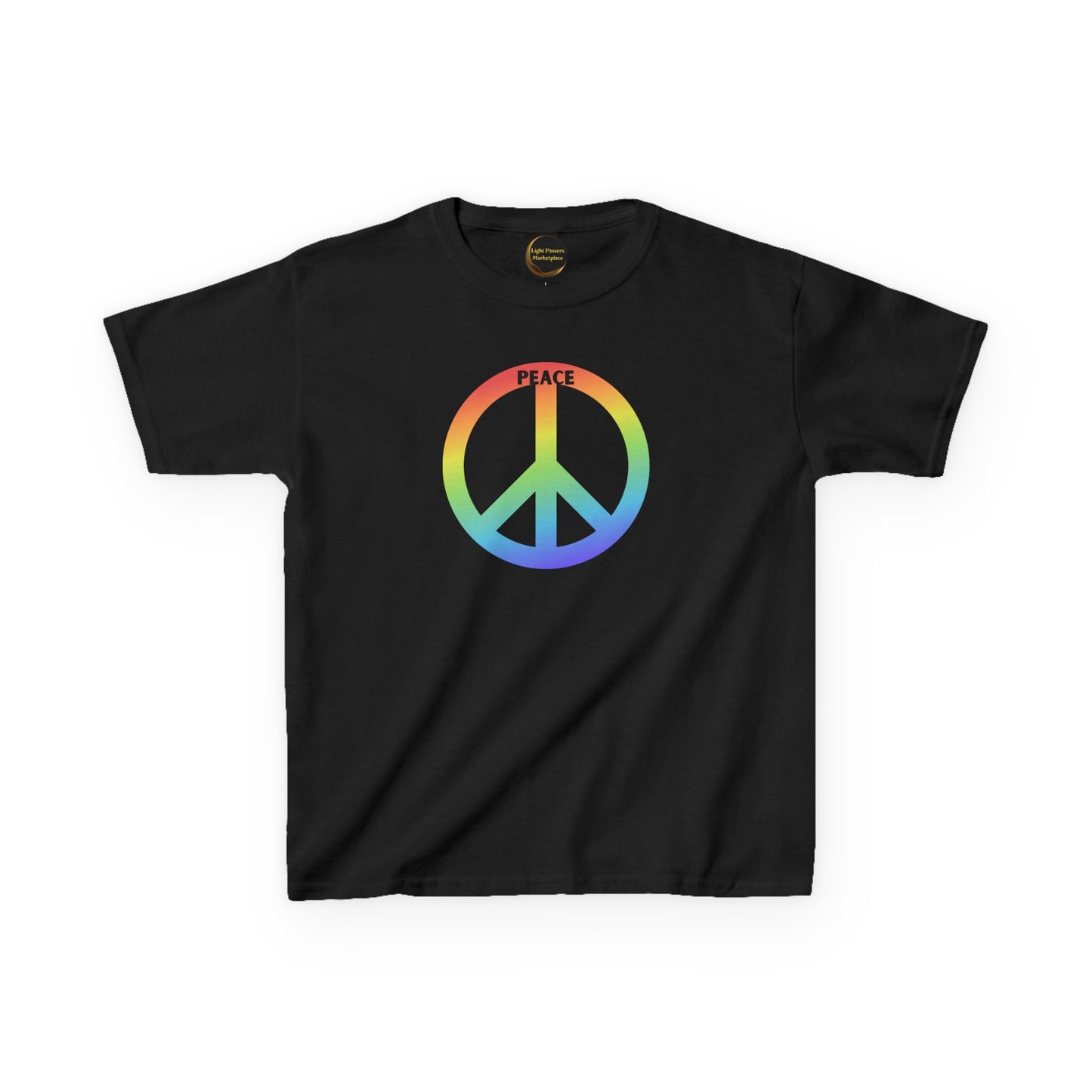 Kids/Youth Rainbow Peace Sign T-Shirt — "Peace" Graphic Tee for Children