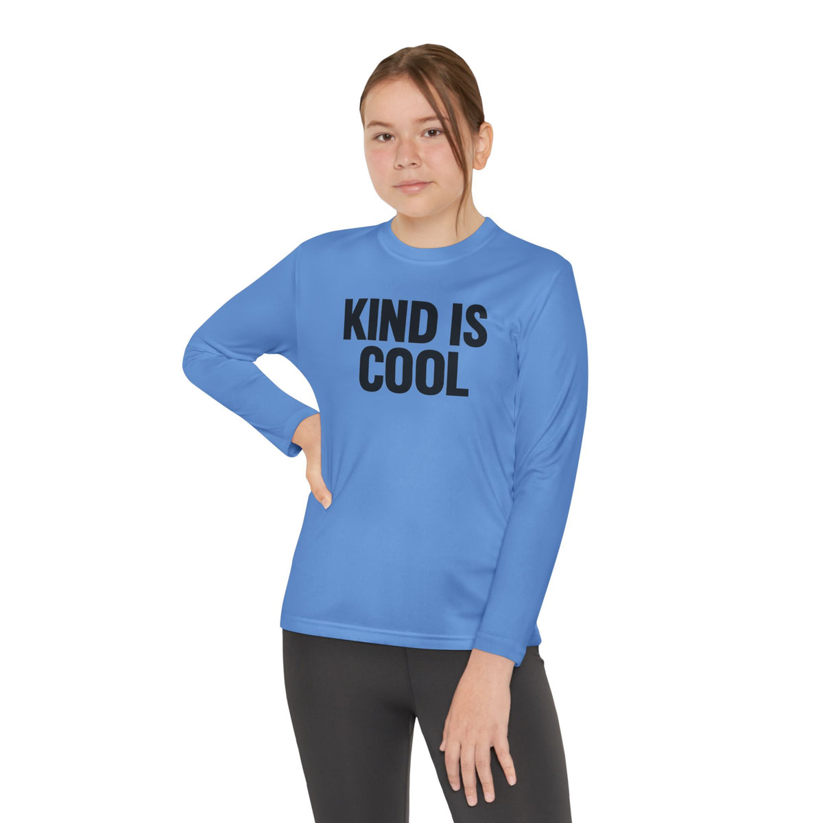 Youth Long Sleeve Tee — "Kind Is Cool" Positive Message Shirt