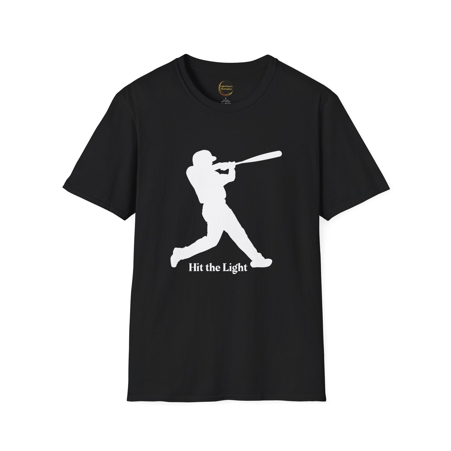 Adult Unisex T-shirt Hit the Light – Teamwork at Full Swing with white lettering