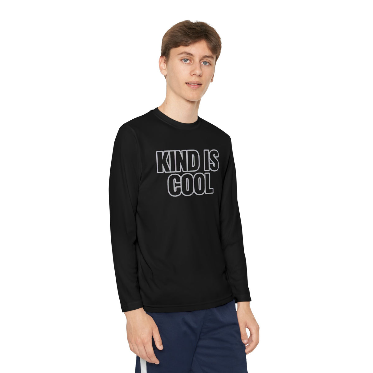 Youth Long Sleeve Tee — "Kind Is Cool" Positive Message Shirt
