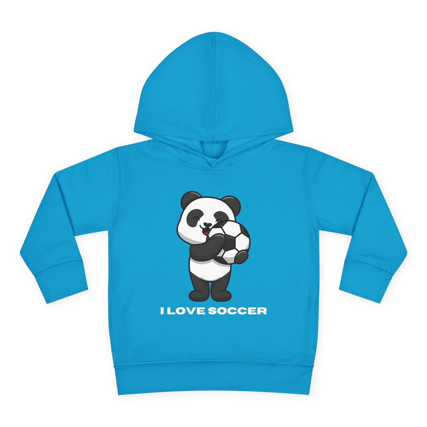 Toddler Hoodie — Cute Panda "I Love Soccer" Pullover Hoodie for Kids