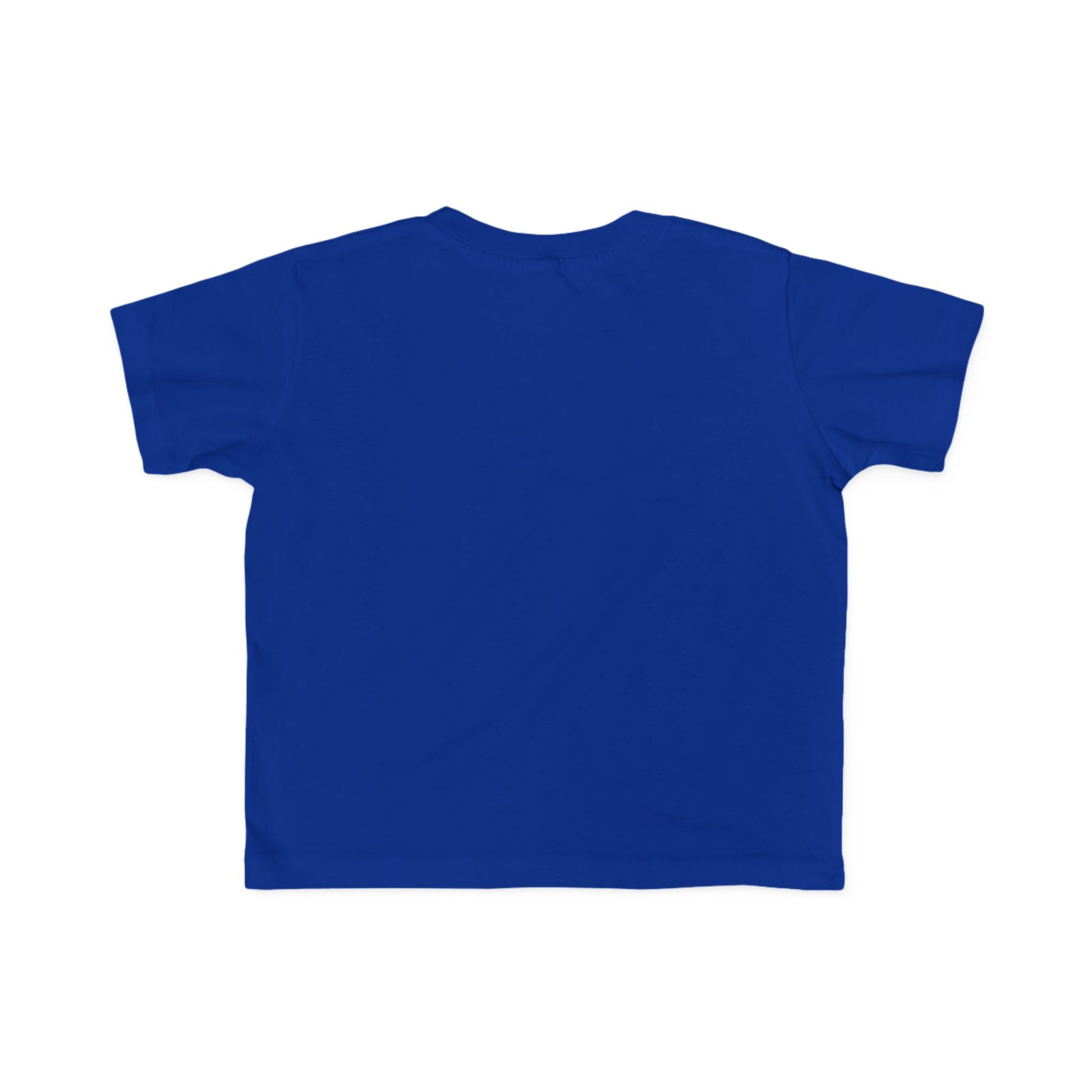Peace Astronaut Toddler T-shirt: A solid-blue, soft, short-sleeve crewneck tee, designed for toddlers, featuring durable, high-quality fabric.