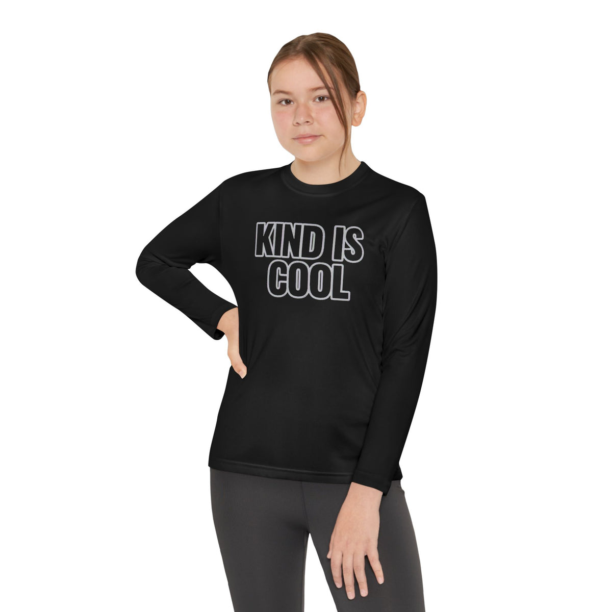 Youth Long Sleeve Tee — "Kind Is Cool" Positive Message Shirt