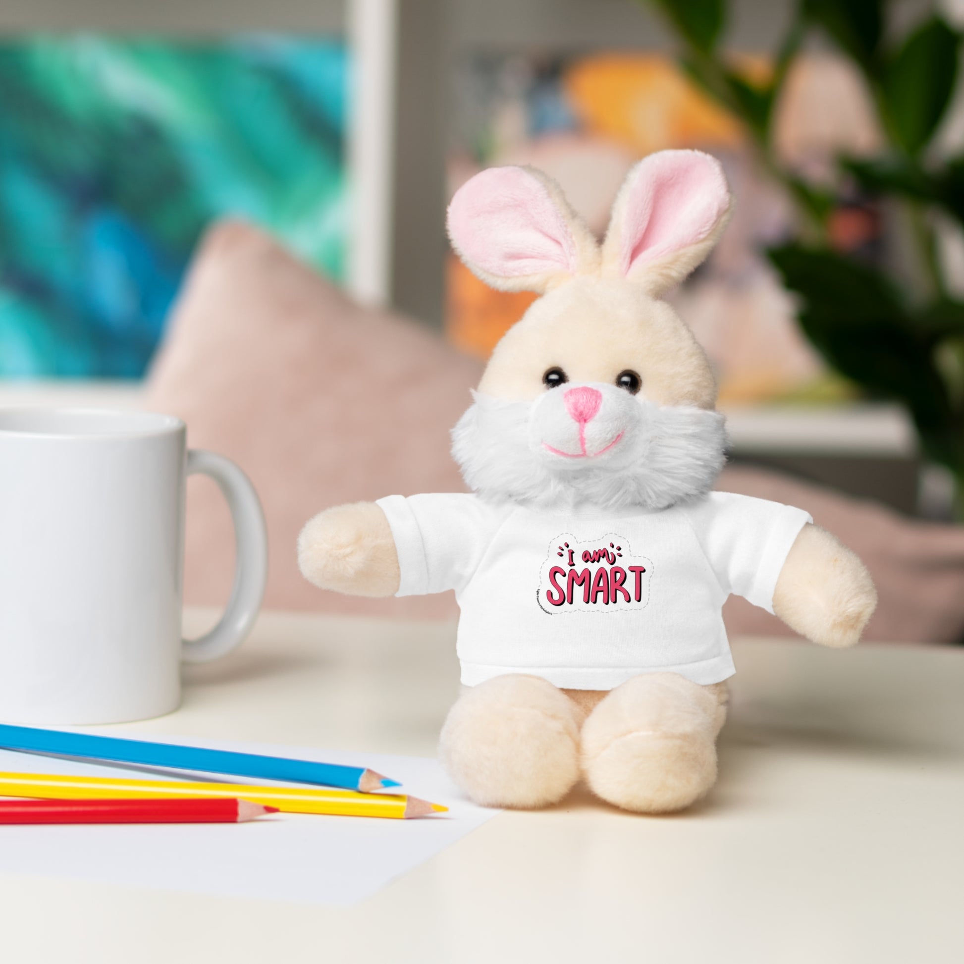 Cool Stuff Stuffies: Six plush animals, each with a removable 'I am Smart' T-shirt, perfect for kids who enjoy cuddly and educational toys.