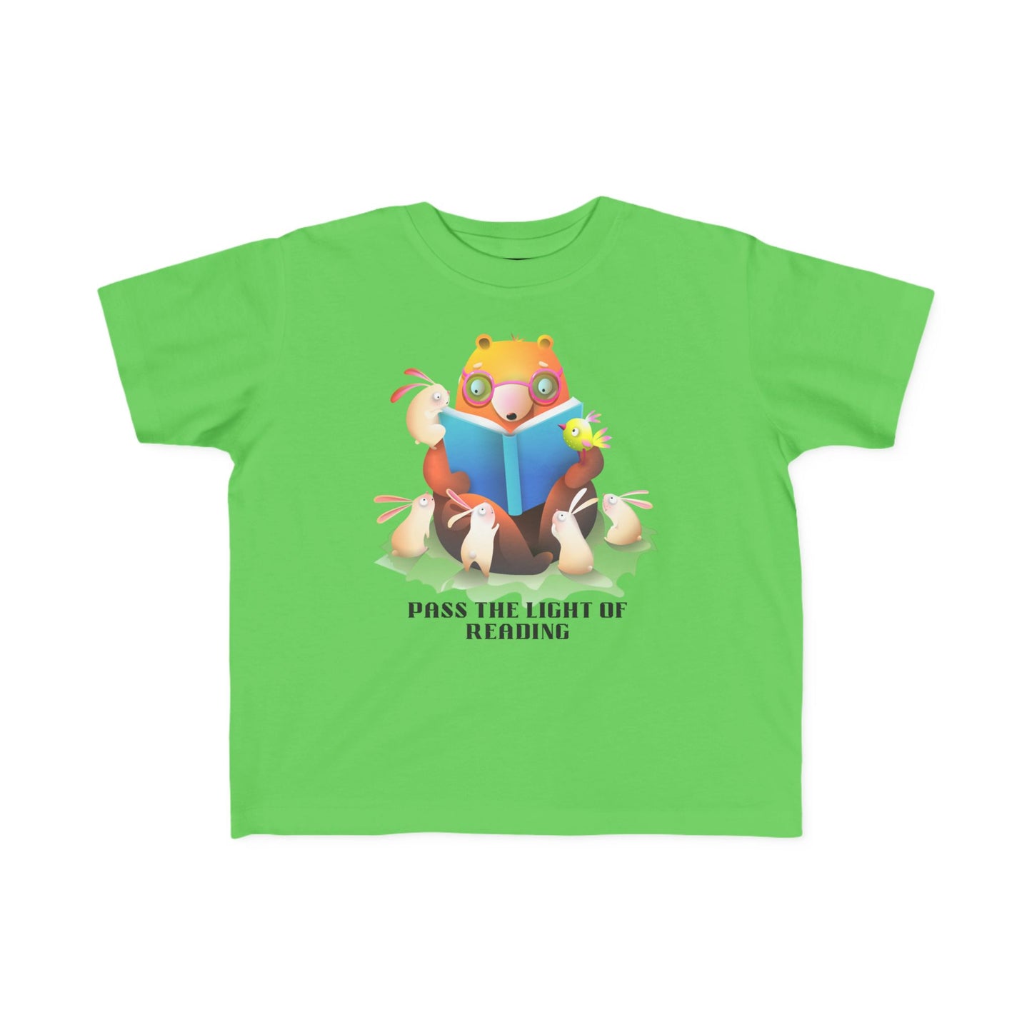 Toddler T-Shirt — Cute Reading Fox "Pass The Light Of Reading" Kids Tee
