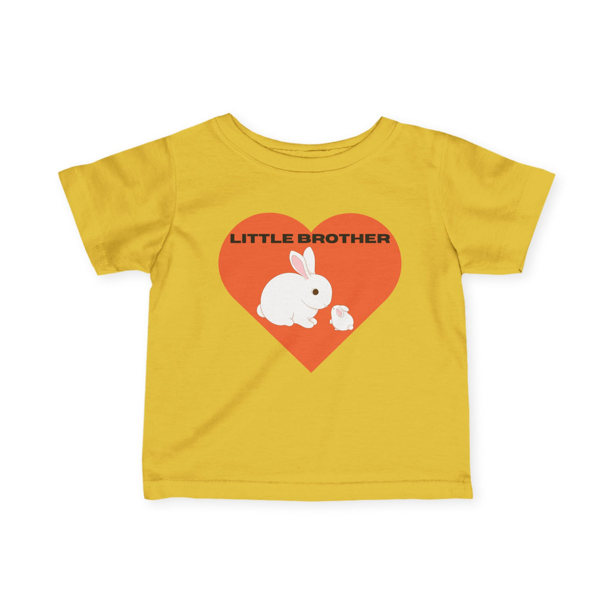 Baby Tee — "Little Brother" Heart Bunny Baby Shirt