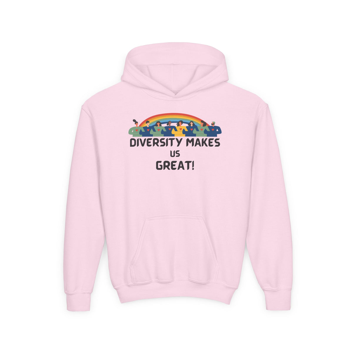 Kids Hoodie — "Diversity Makes Us Great!" Sweatshirt — Gift-Ready Youth Hoodie