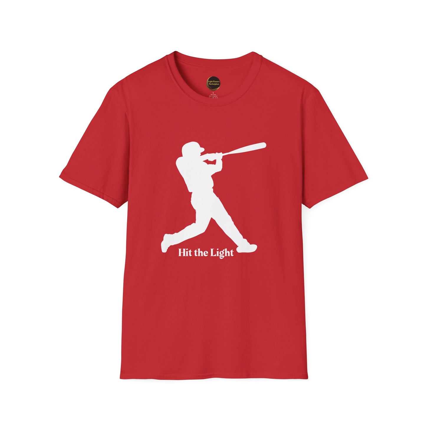 Adult Unisex T-shirt Hit the Light – Teamwork at Full Swing with white lettering