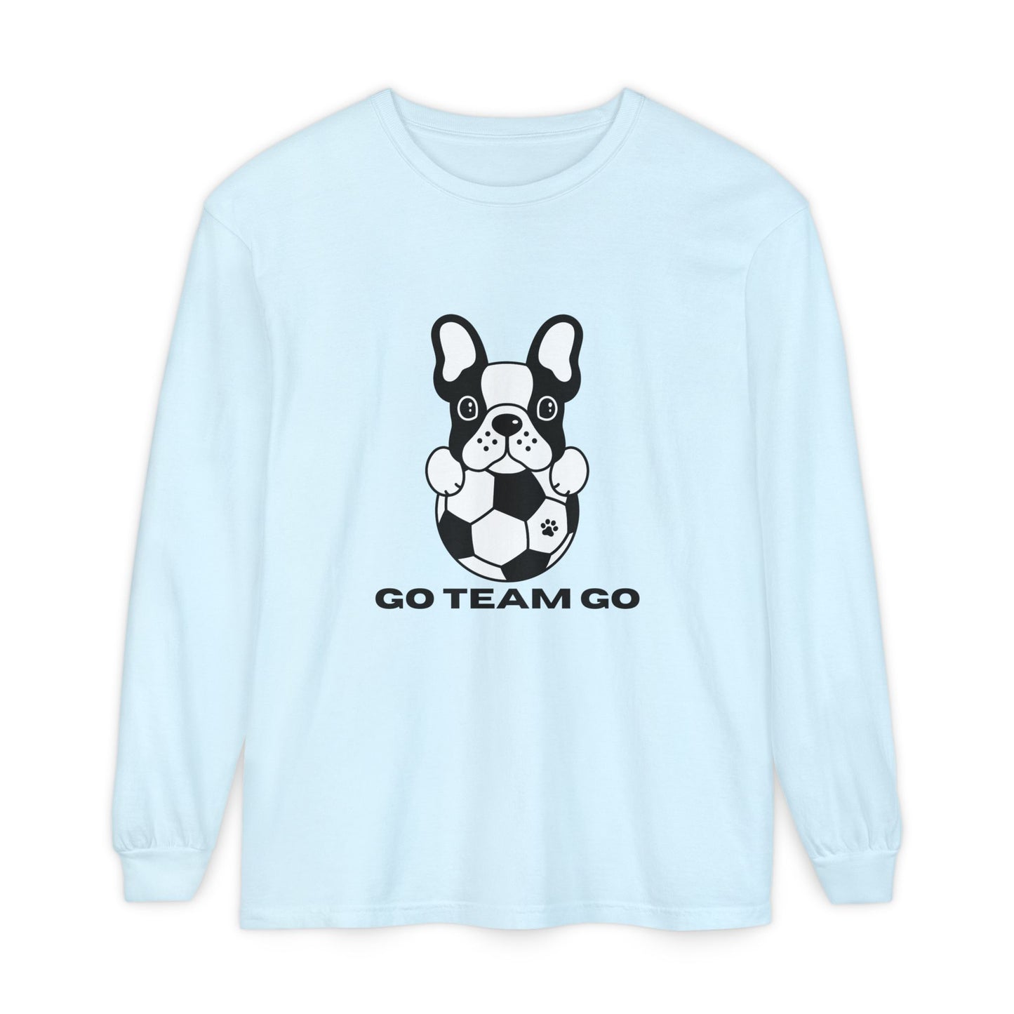Teams Soccer Dog Adult Unisex Garment-dyed Long Sleeve T-shirt