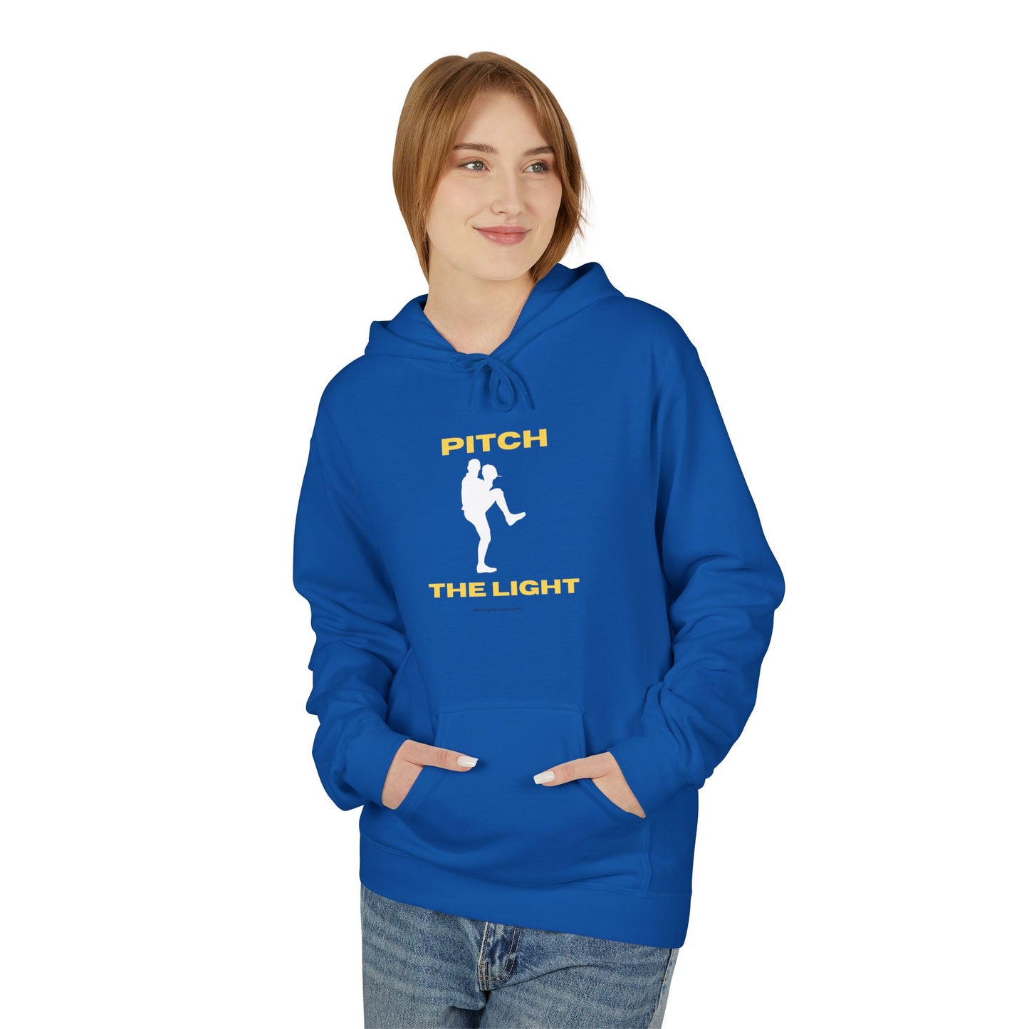 Adult Unisex Pitch The Light Hoodie – Baseball Silhouette Graphic Pullover