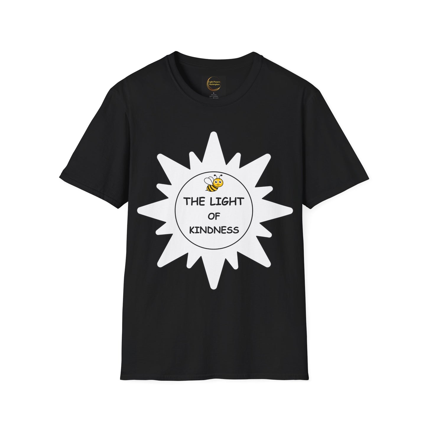 Adult Unisex Kindness Bee T-Shirt — "The Light of Kindness" Sun Graphic Tee