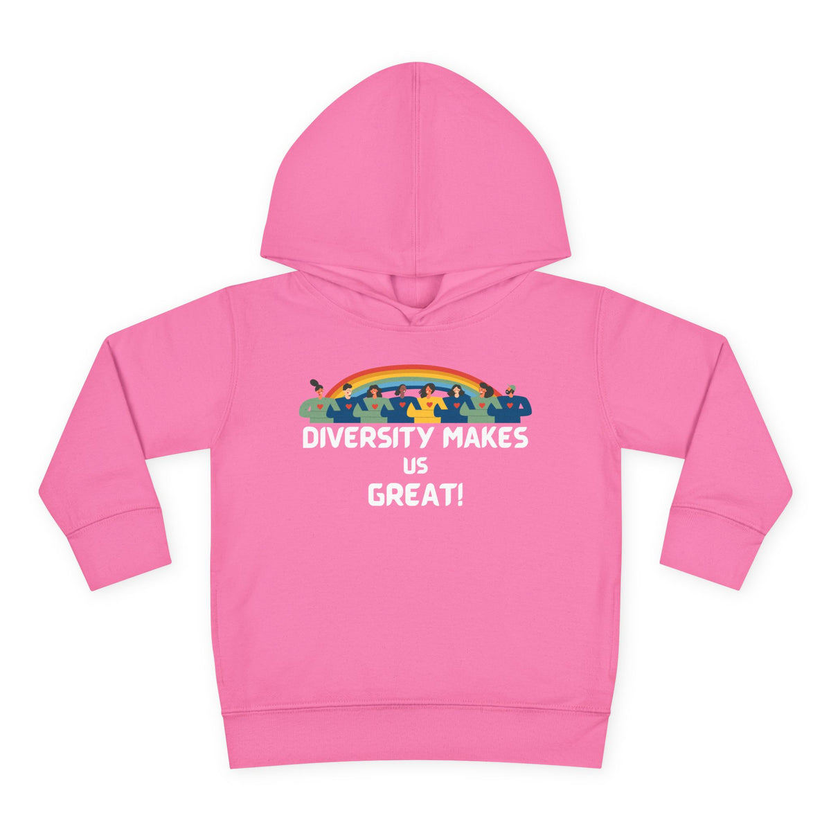 Toddler Hoodie — "Diversity Makes Us Great" Rainbow Pullover (Gift-Ready)