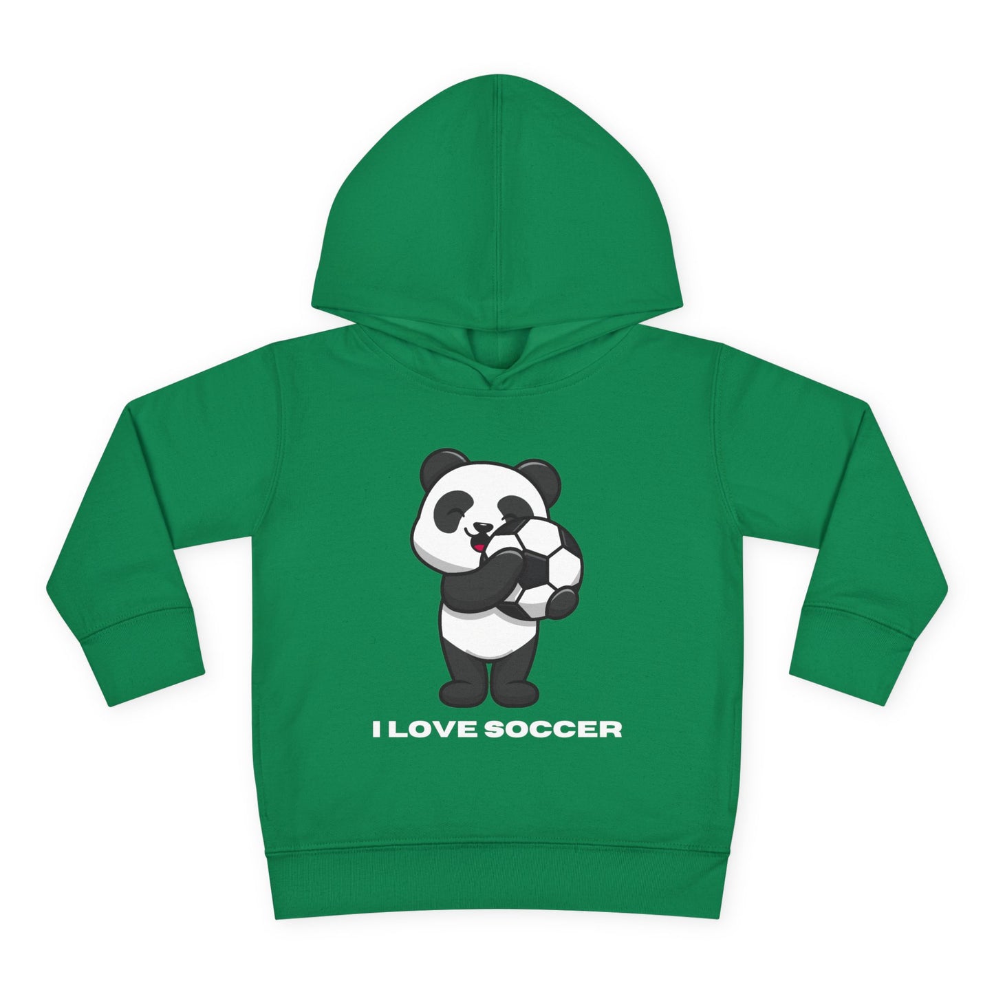 Toddler Hoodie — Cute Panda "I Love Soccer" Pullover Hoodie for Kids