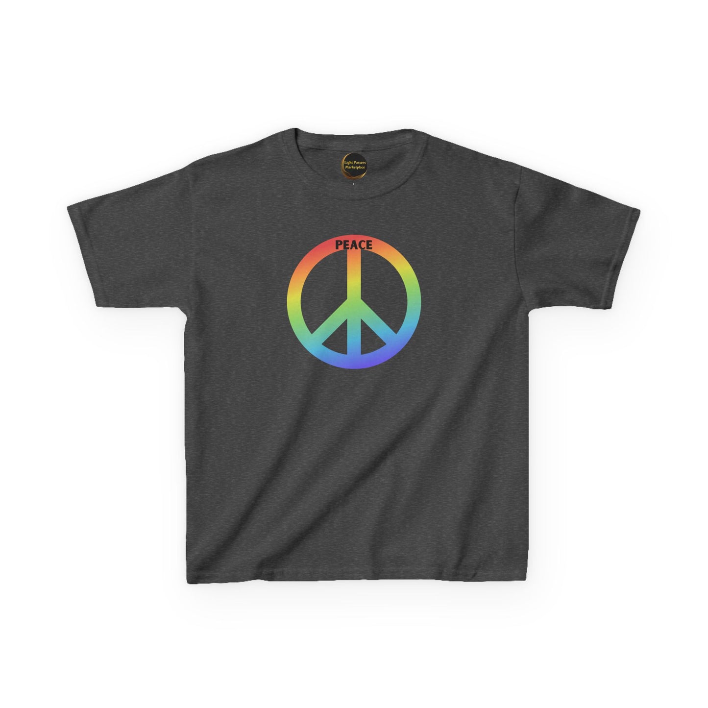 Kids/Youth Rainbow Peace Sign T-Shirt — "Peace" Graphic Tee for Children