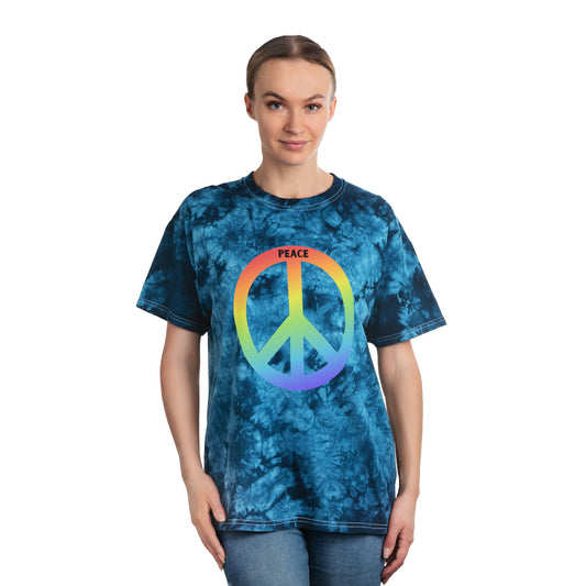 Tie-Dye Tee Crystal Peace Sign 60s 70s Inspired T-Shirt