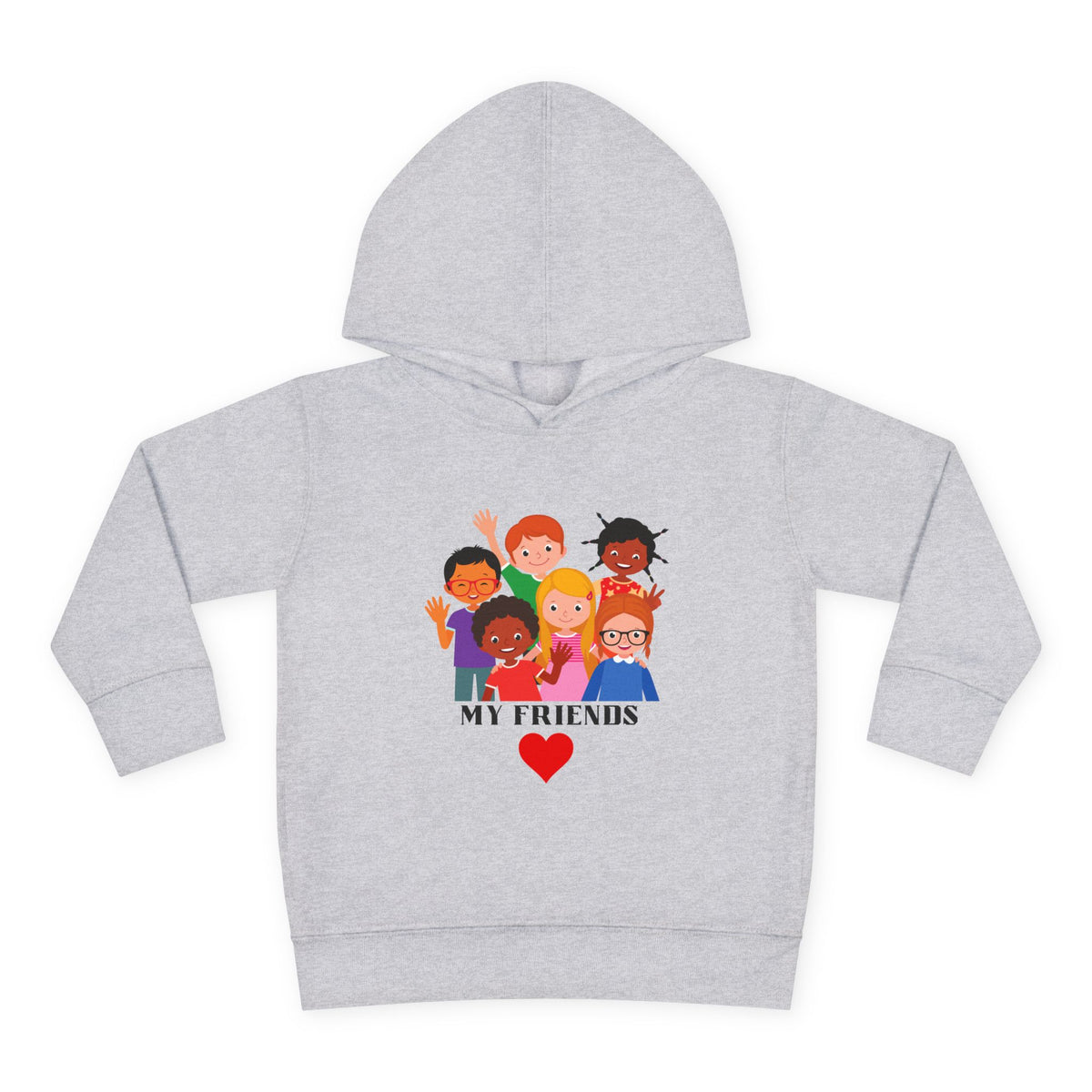 Toddler Hoodie - "My Friends" Cute Kids Pullover with Diverse Kids Graphic
