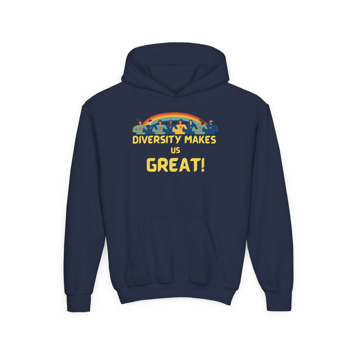 Kids Hoodie — "Diversity Makes Us Great!" Sweatshirt — Gift-Ready Youth Hoodie