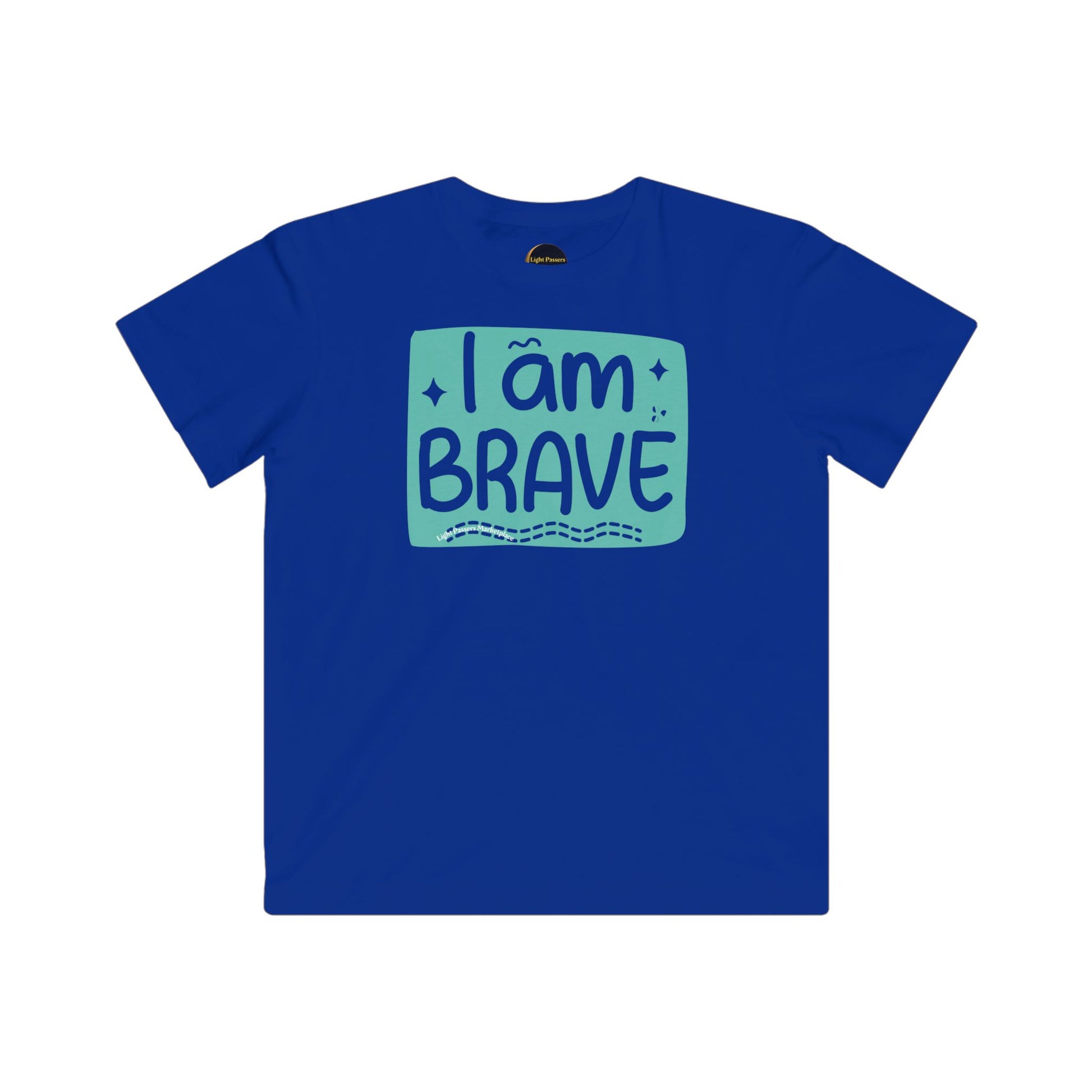Love and Peace-'I am Brave' Toddler T-shirt, featuring a positive message, ideal for casual wear, made from soft, lightweight cotton blend for comfort.