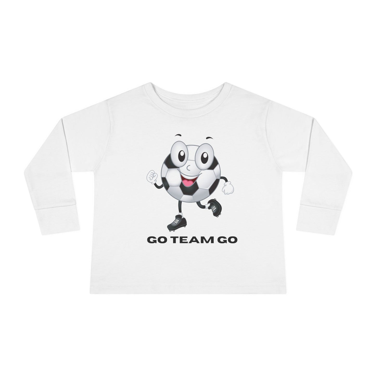 Toddler Long Sleeve Tee — 'Go Team Go' Cute Soccer Ball Kids Shirt