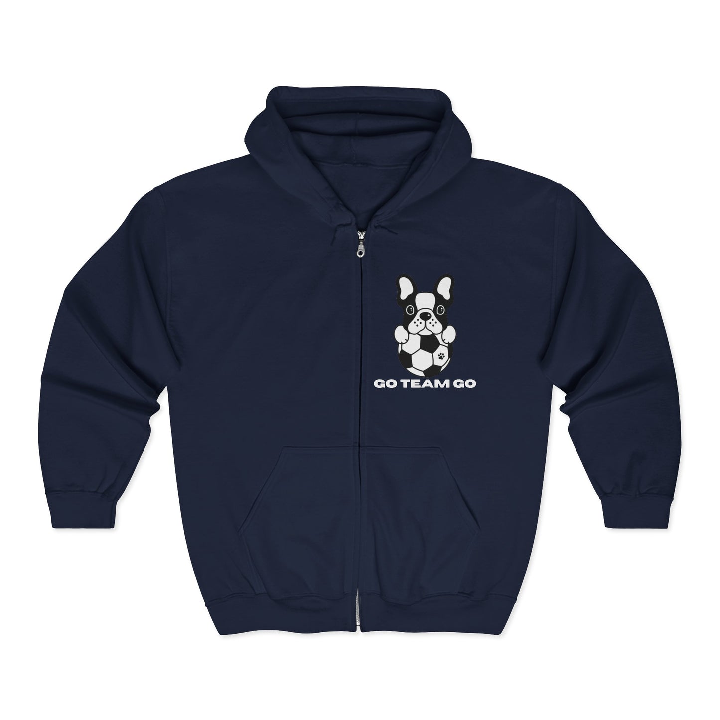 Adult Unisex Soccer Dog Zip Mascot Hoodie for Dog and Soccer Lovers