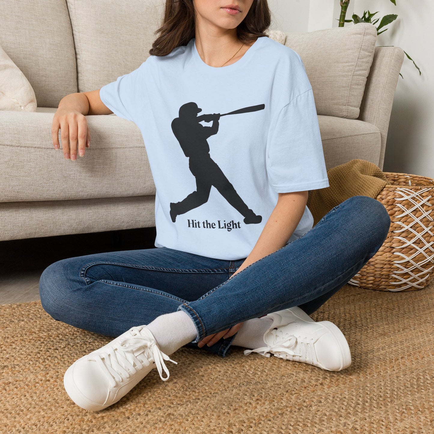 Teams Baseball Batter T-Shirt — "Hit the Light" Black Silhouette