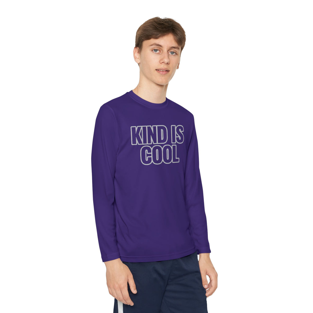 Youth Long Sleeve Tee — "Kind Is Cool" Positive Message Shirt