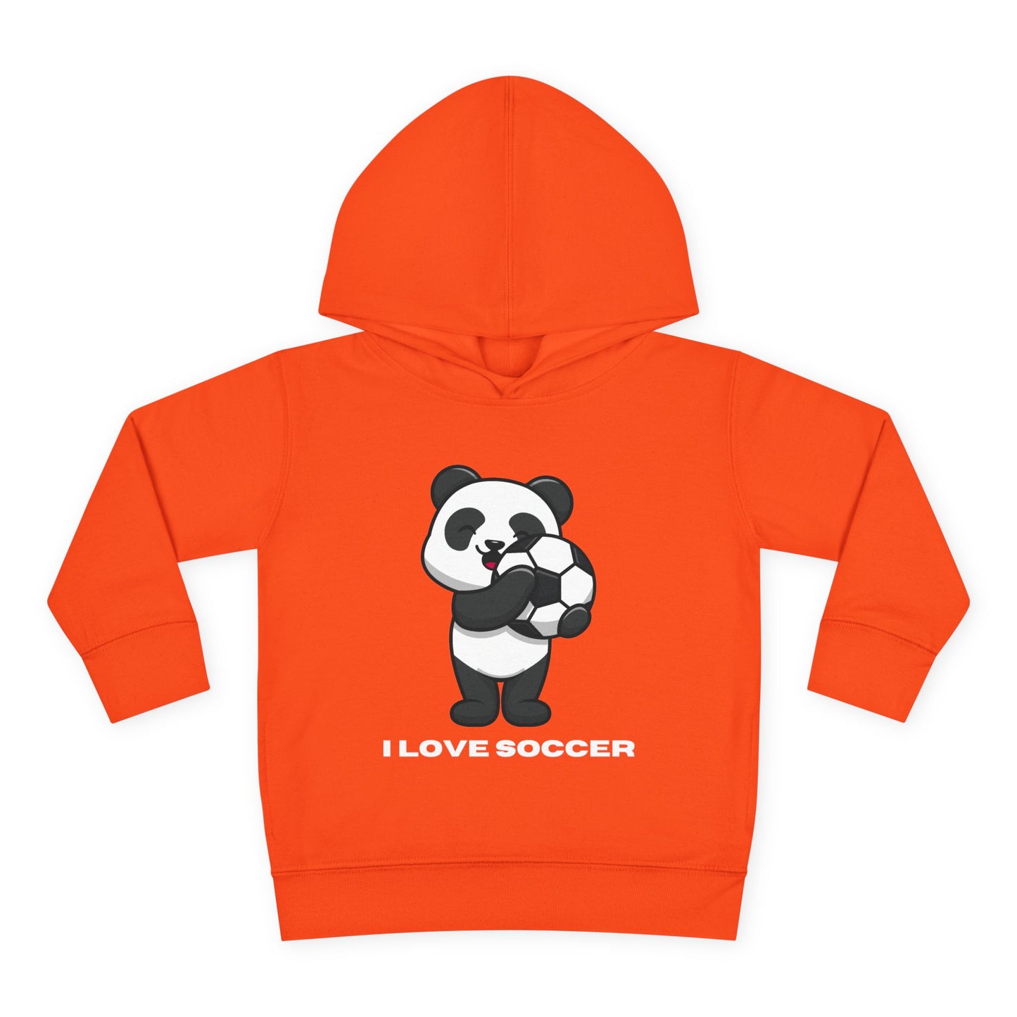 Toddler Hoodie — Cute Panda "I Love Soccer" Pullover Hoodie for Kids