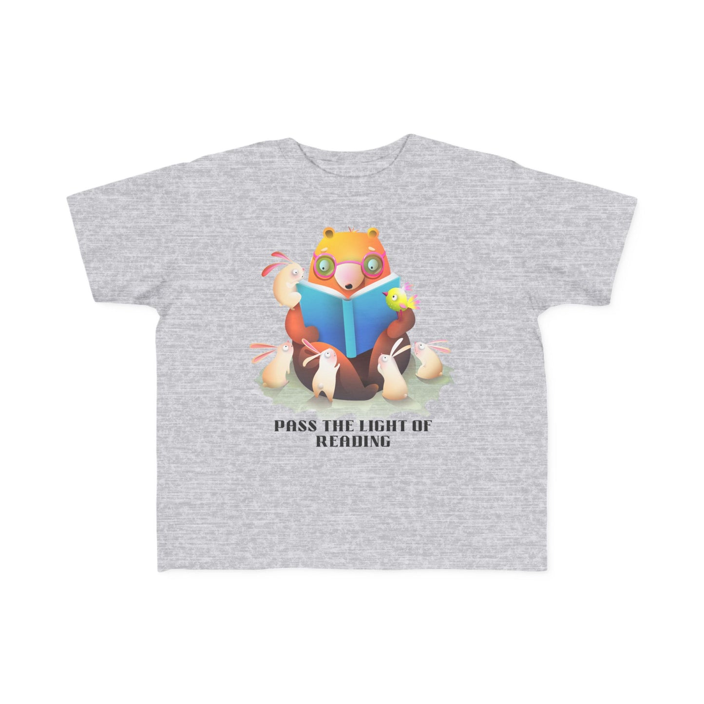 Toddler T-Shirt — Cute Reading Fox "Pass The Light Of Reading" Kids Tee