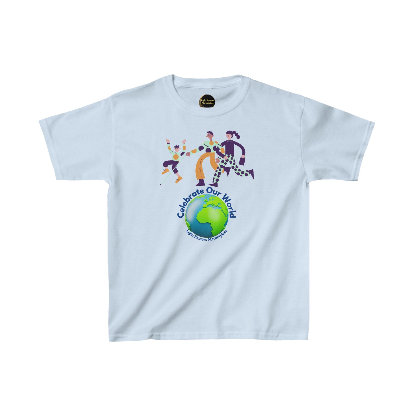 Light Passers Marketplace Celebrate Our World Youth Cotton T-shirt Diversity, Simple Messages, Inspirational Messages