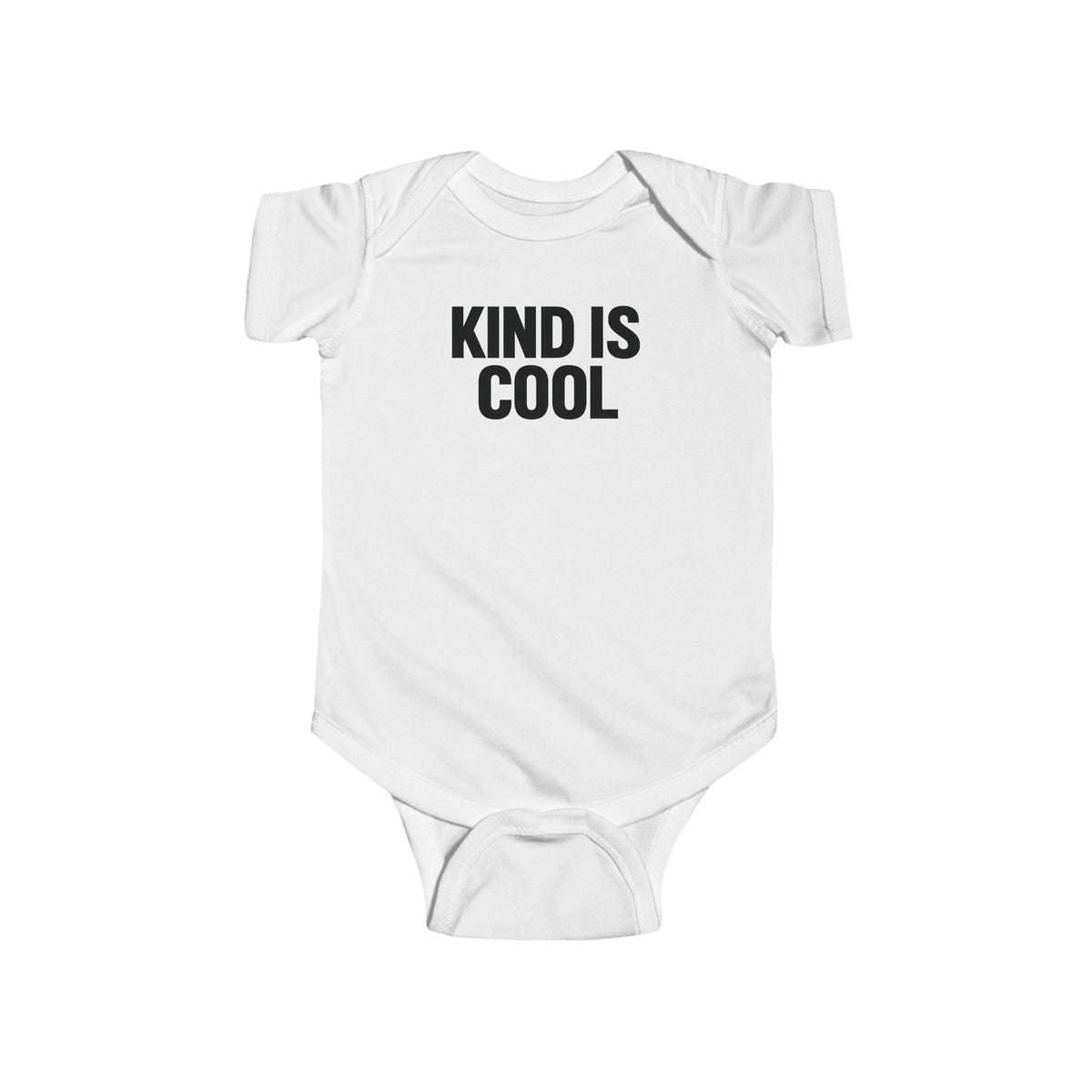 Kind Is Cool Baby Bodysuit — Infant Short-Sleeve Onesie with Positive Message