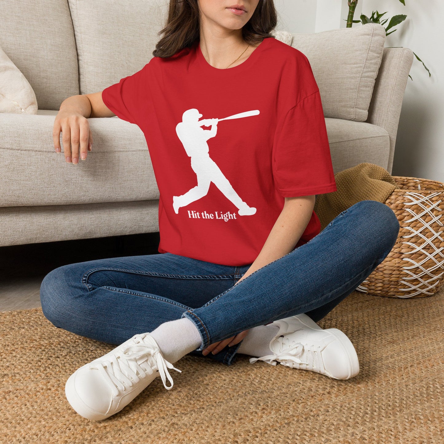 Adult Unisex T-shirt Hit the Light – Teamwork at Full Swing with white lettering