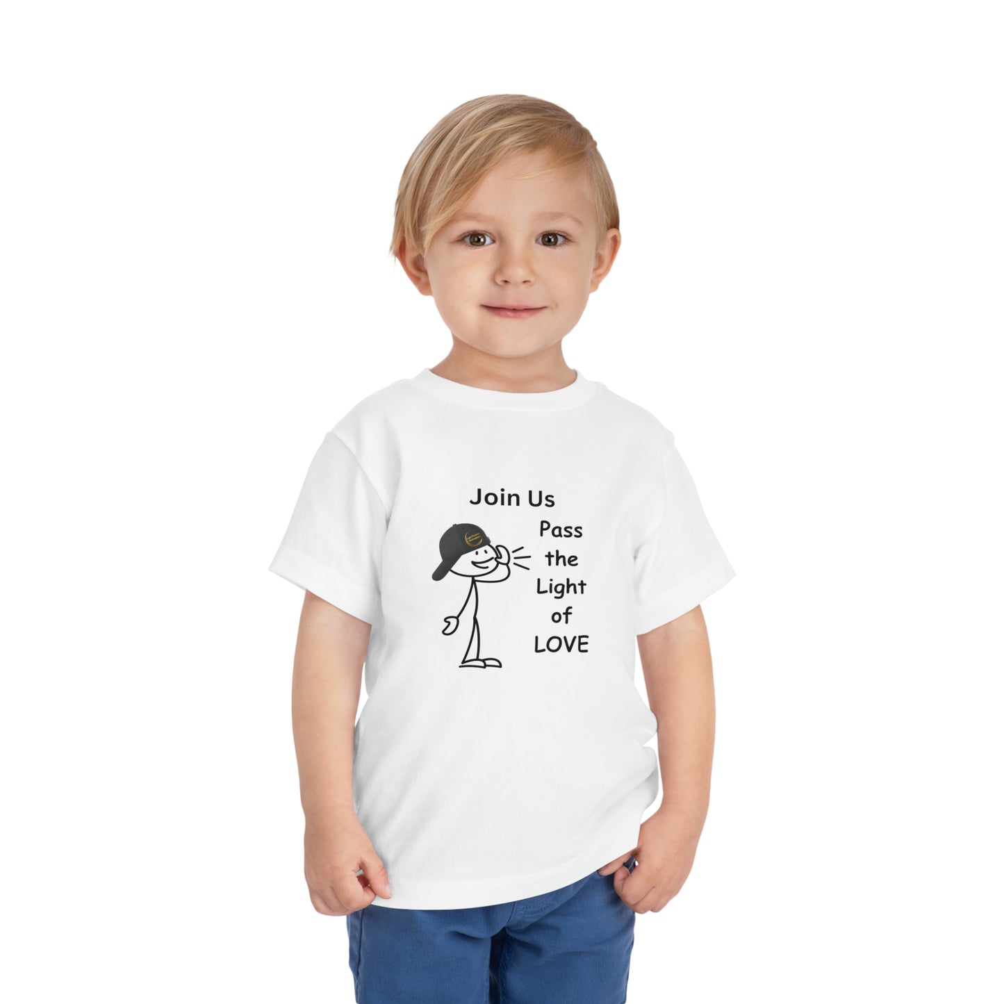 Light Passers Marketplace Call Pass the Light of Love Toddler T-shirt Simple Messages, Mental Health, Inspirational Messages