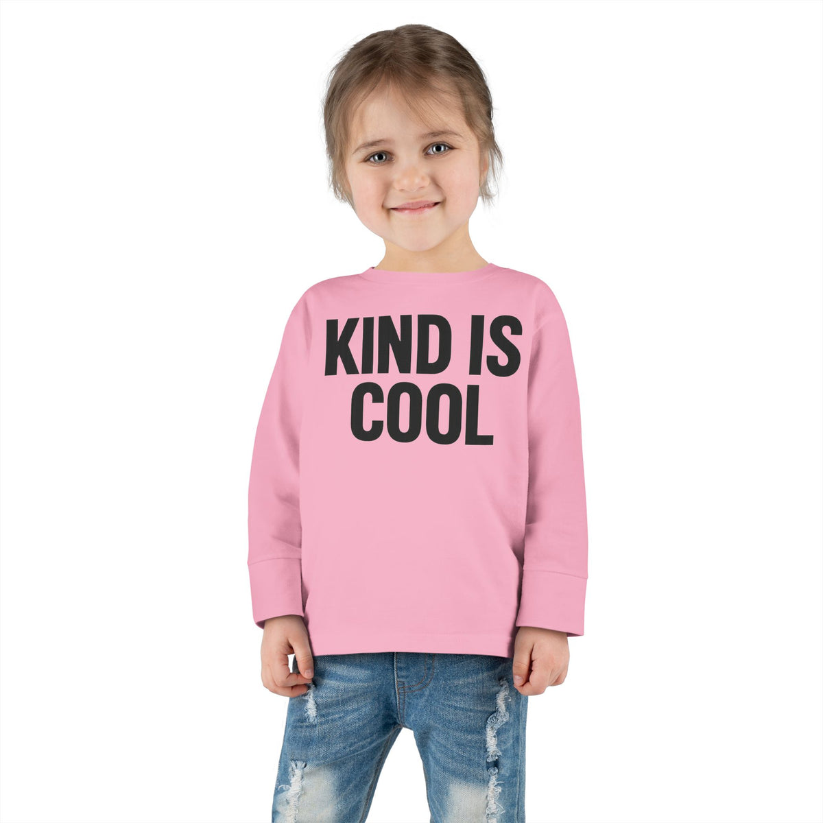 Kind Is Cool Toddler Long Sleeve Tee — Positive Kids Graphic Shirt