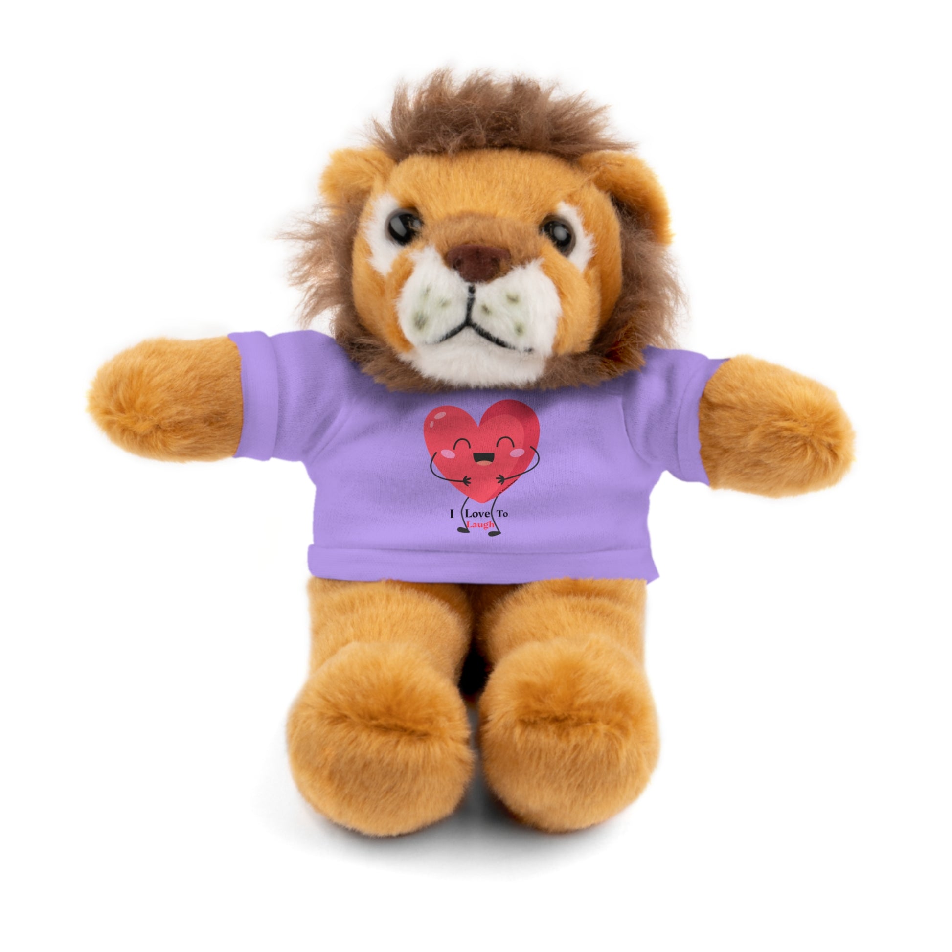 Stuffed animal wearing a removable I Love to Laugh heart T-shirt, part of Cool Stuff Stuffies' choice of 6 animals collection, ideal for gifting.