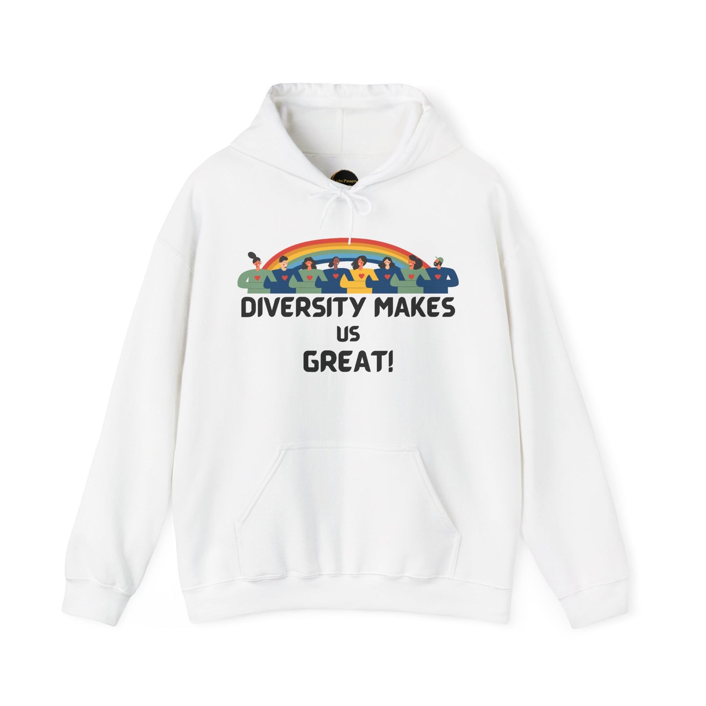 Diversity Makes Us Great Adult Unisex Hooded Sweatshirt Black or White Lettering