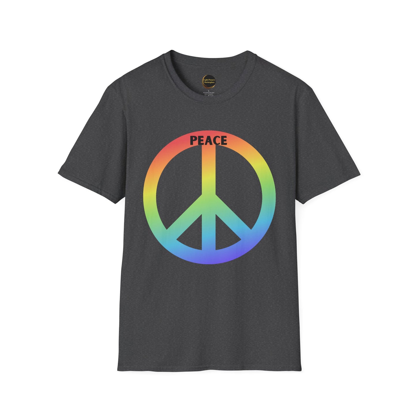 Adult Unisex Peace Rainbow T-Shirt — Retro Peace Sign Graphic Tee
