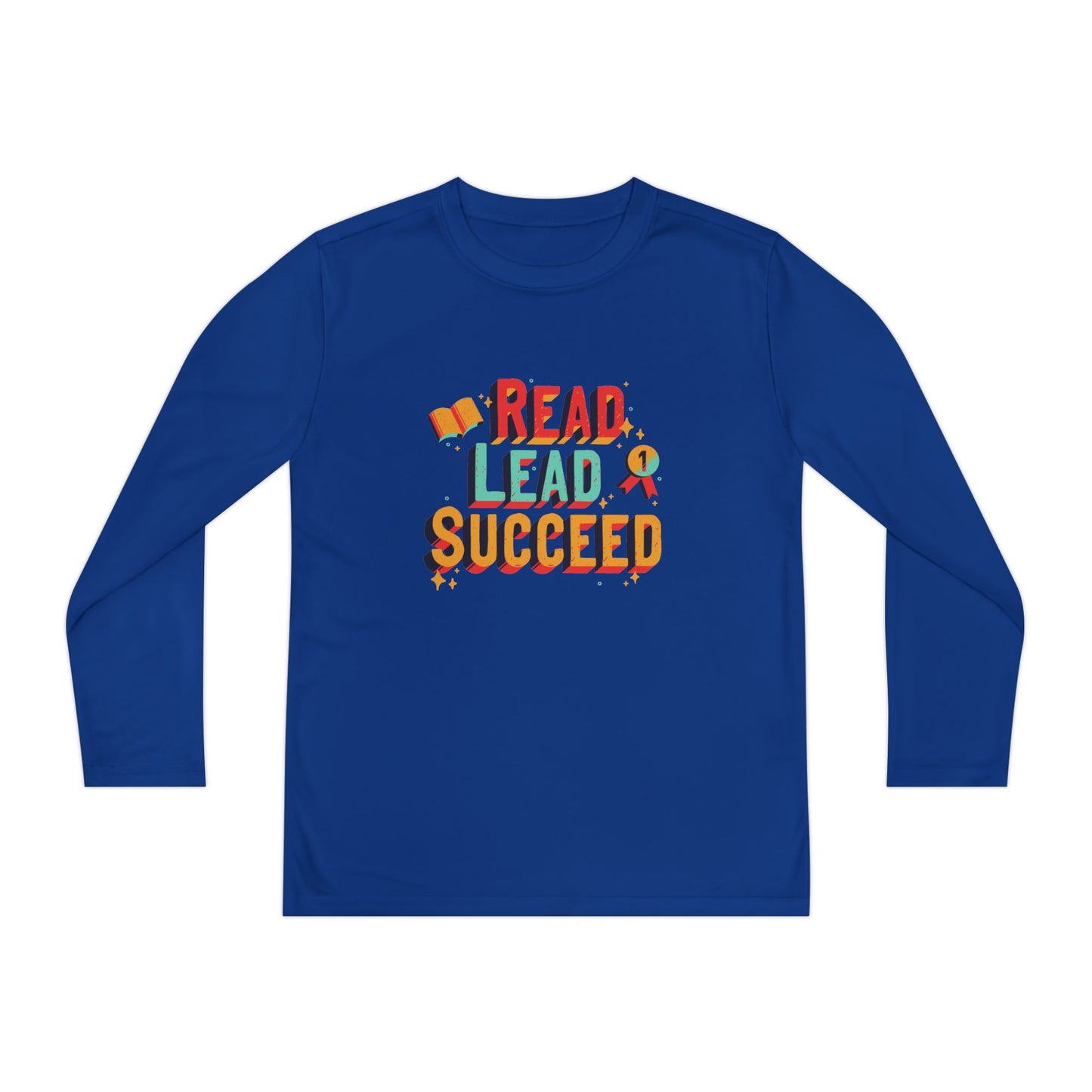 Read Lead Succeed Youth Long Sleeve Tee — Motivational Kids School Shirt