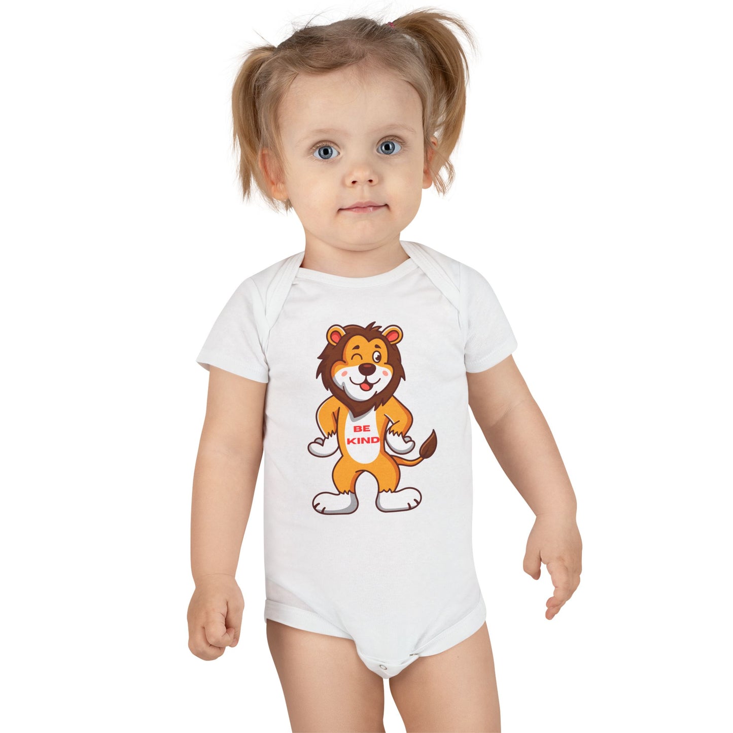 Be Kind Lion Onesie Organic Baby Bodysuit