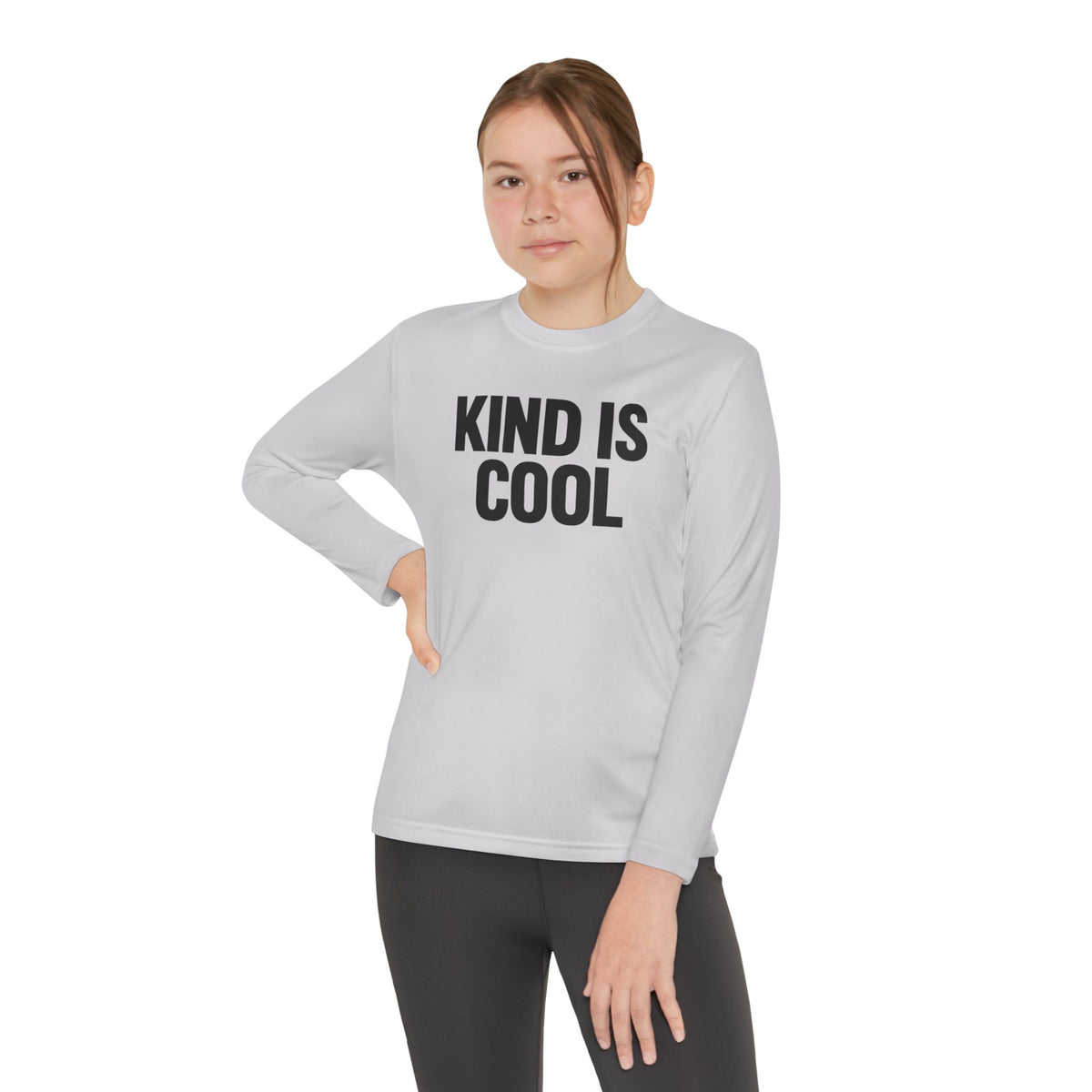 Youth Long Sleeve Tee — "Kind Is Cool" Positive Message Shirt