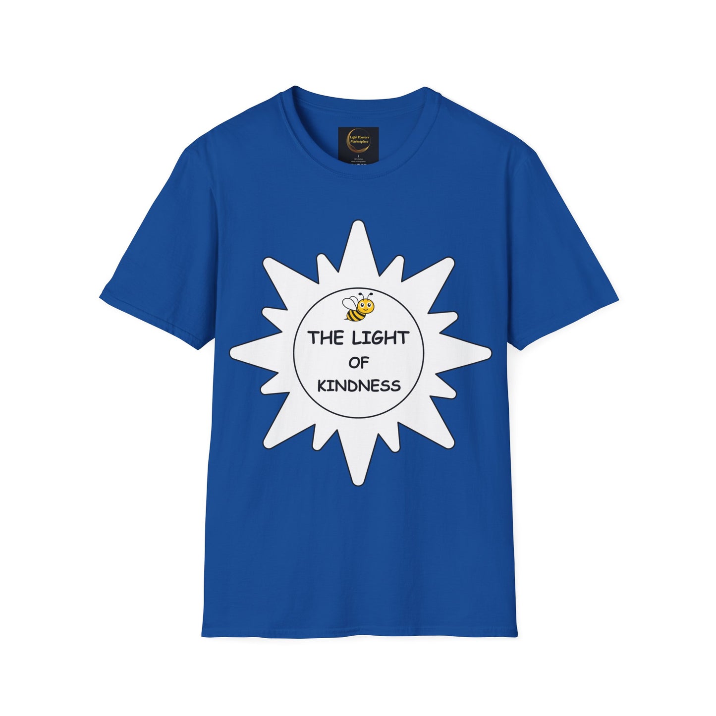 Adult Unisex Kindness Bee T-Shirt — "The Light of Kindness" Sun Graphic Tee