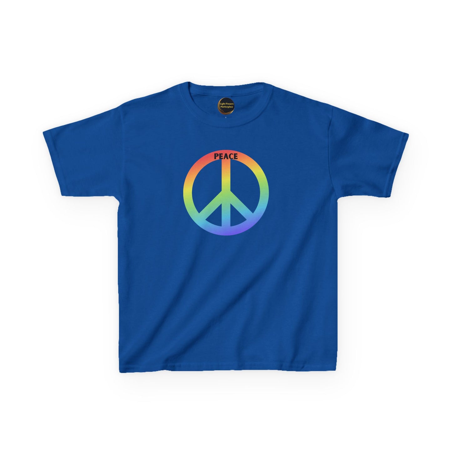 Kids/Youth Rainbow Peace Sign T-Shirt — "Peace" Graphic Tee for Children