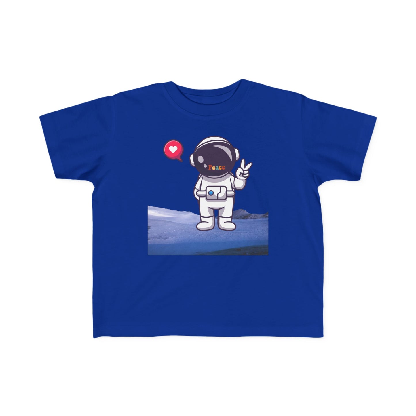 Toddler Tee — Cute Astronaut Peace Sign Kids Shirt