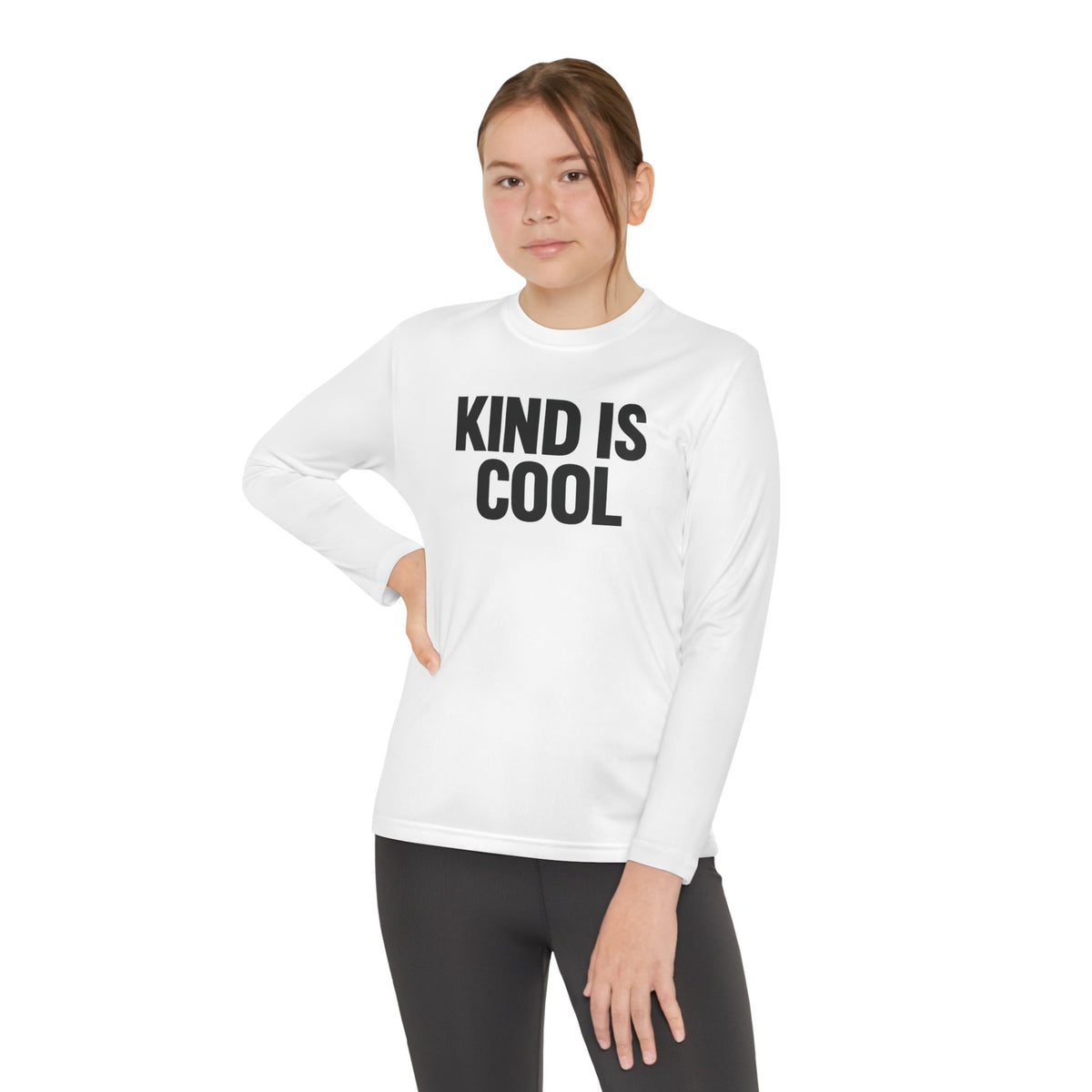 Youth Long Sleeve Tee — "Kind Is Cool" Positive Message Shirt