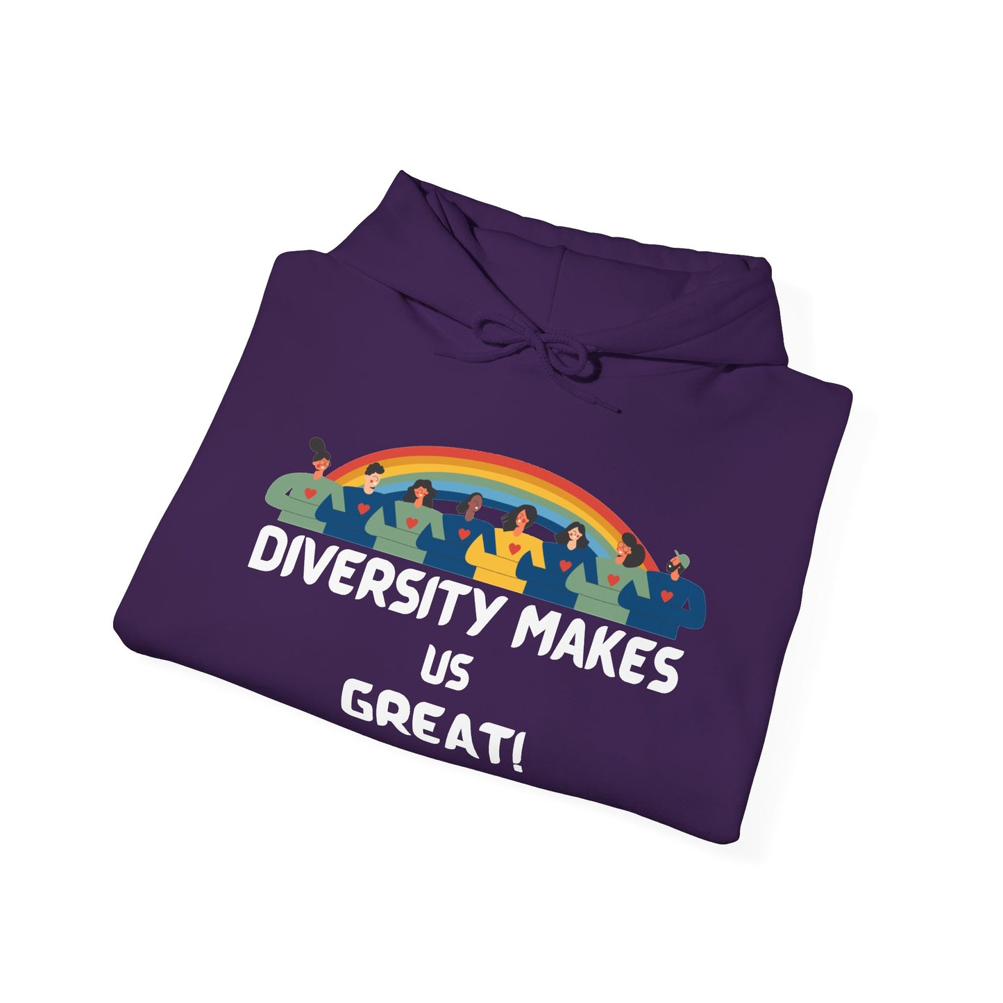 Diversity Makes Us Great Adult Unisex Hooded Sweatshirt Black or White Lettering
