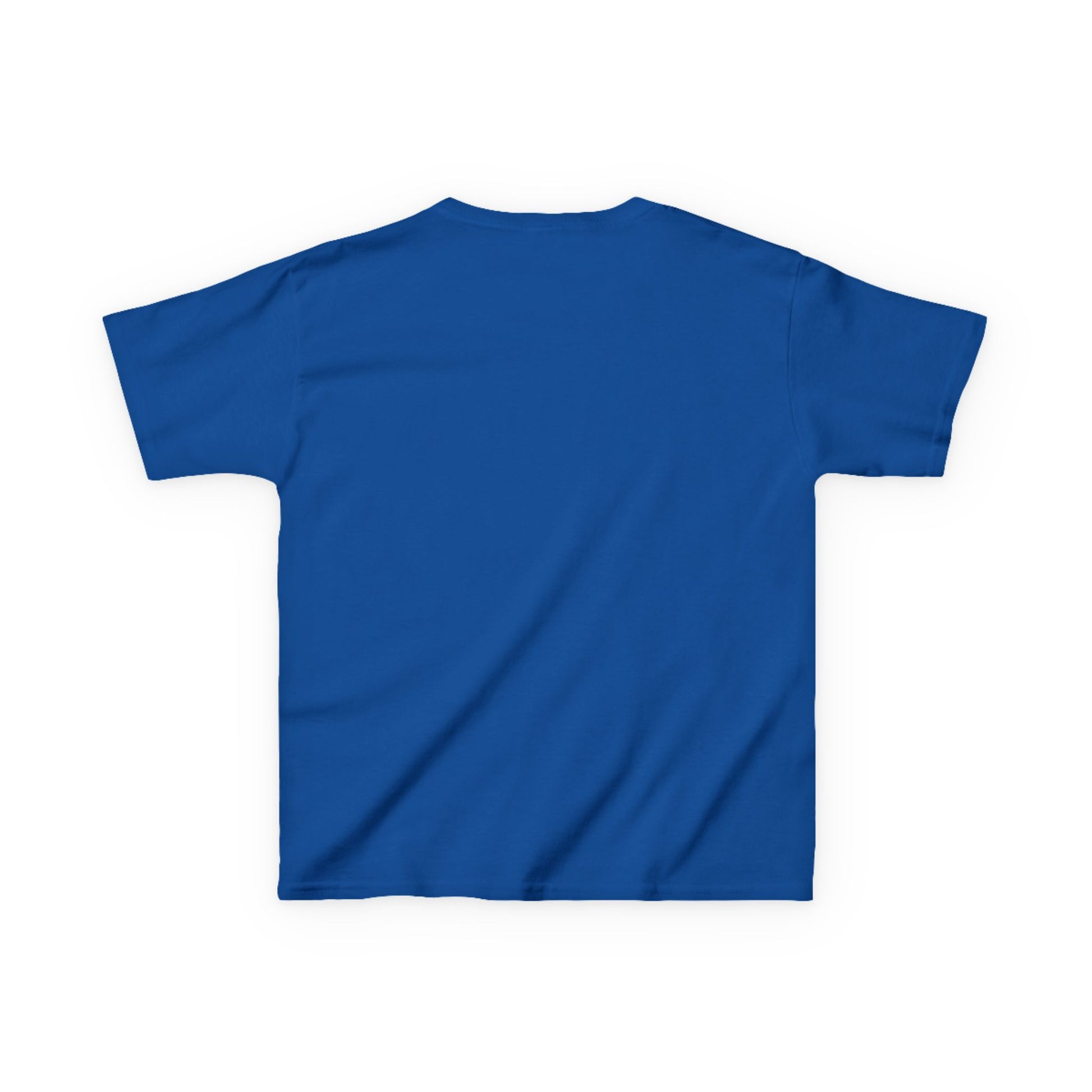 Teams Hit the Light T-shirt Youth, showcasing a royal blue, short-sleeved, crew-neck design, laid flat, ideal for everyday comfort with durable, soft 100% cotton fabric.