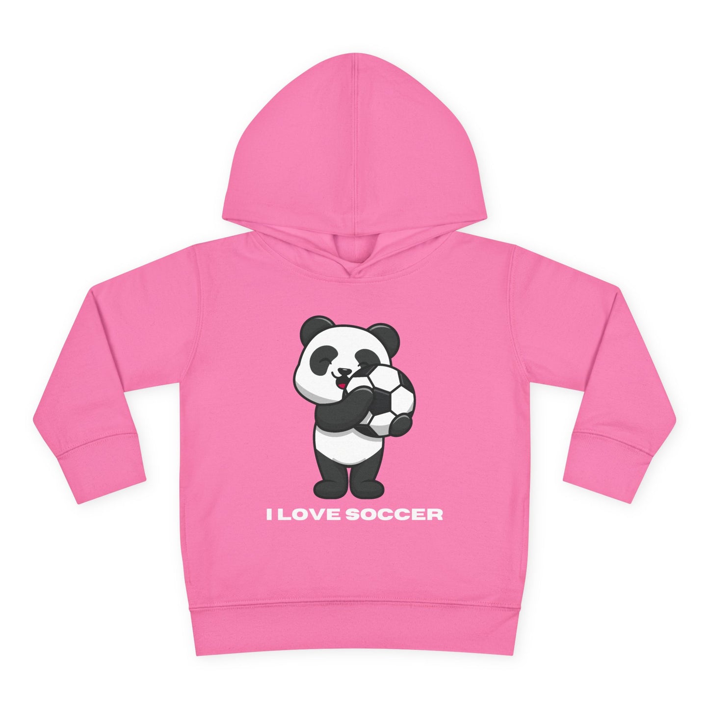 Toddler Hoodie — Cute Panda "I Love Soccer" Pullover Hoodie for Kids