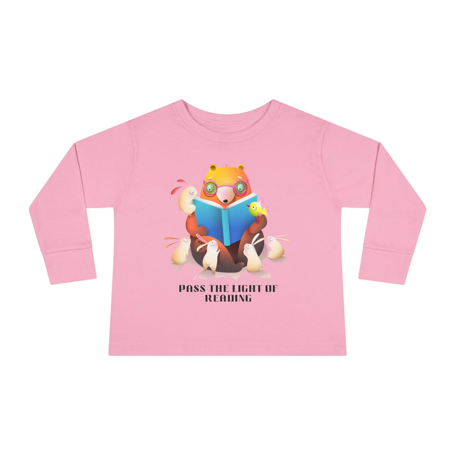 Toddler Tee — Cute Fox Reading 'Books and Bears' Long Sleeve Shirt for Kids
