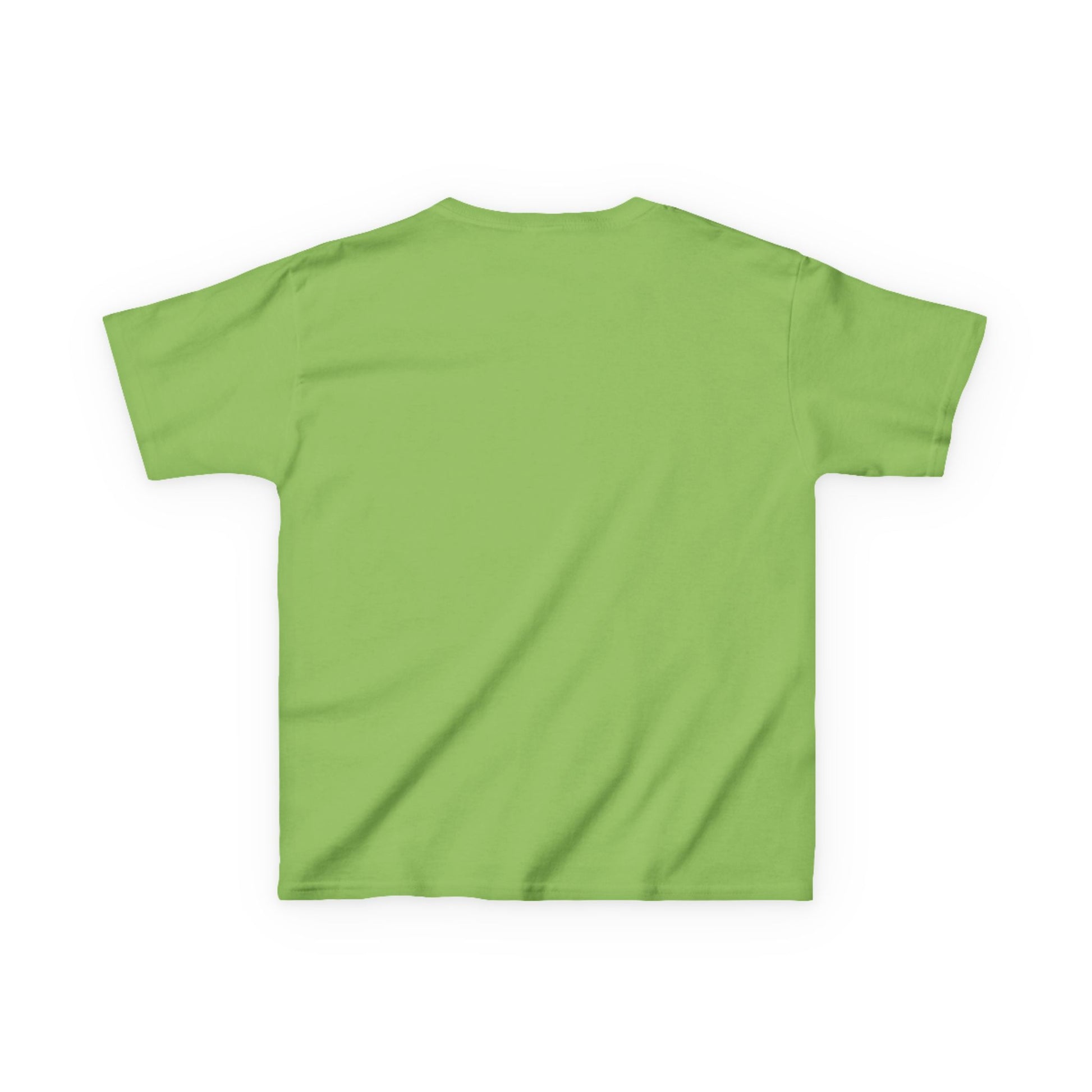 Youth T-shirt in light green, back view, featuring a classic fit and durable design, ideal for customization from Light Passers Marketplace.