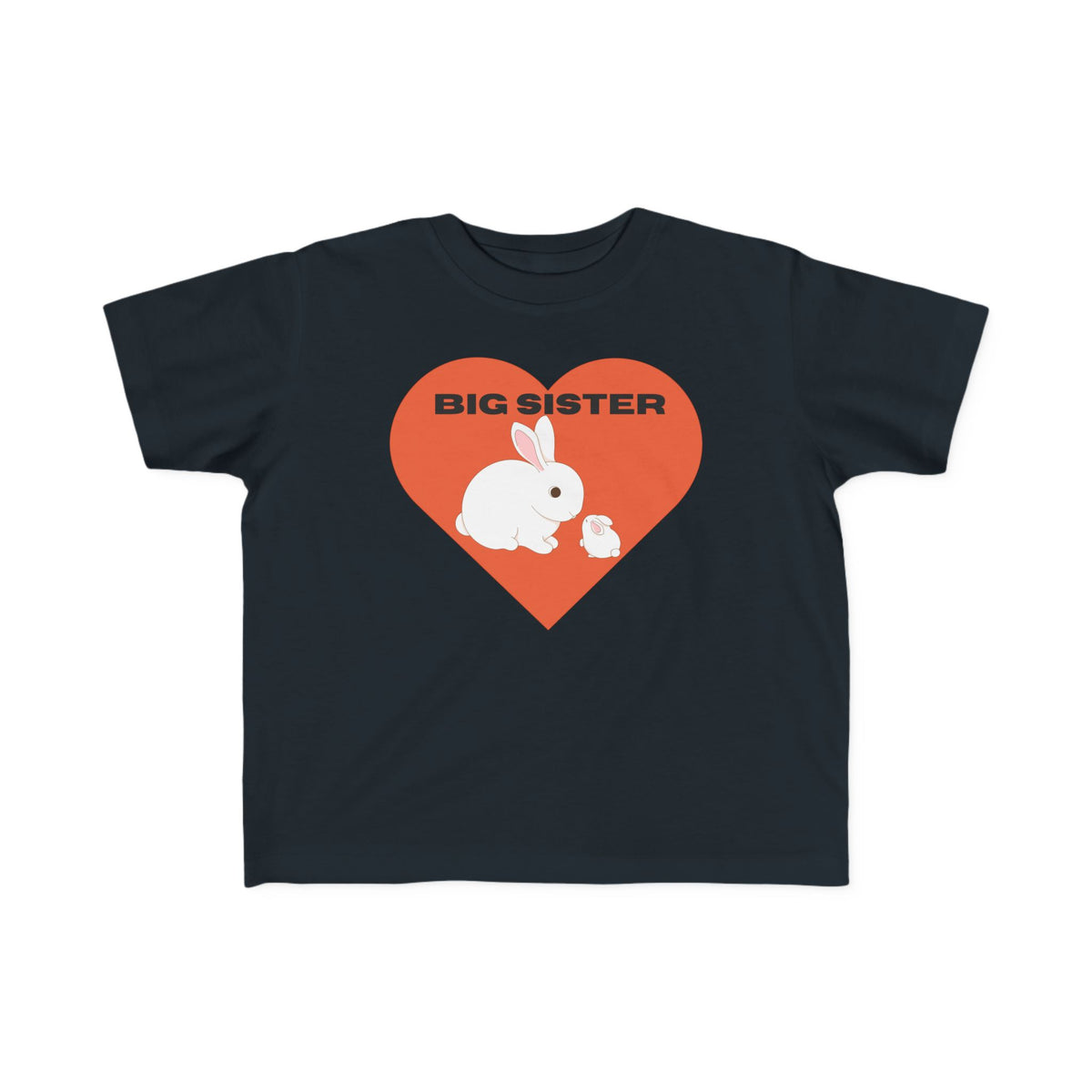 Big Sister Toddler Tee — Cute Bunny Heart Sibling Reveal Shirt