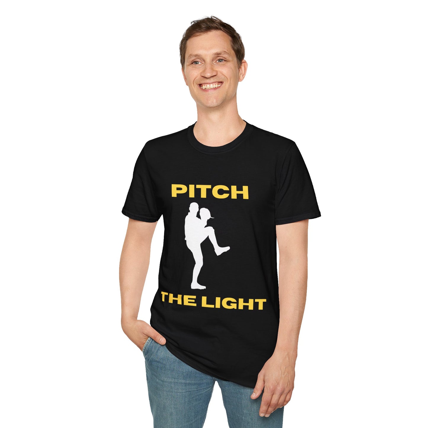 PITCH THE LIGHT white lettering Adult Unisex T-Shirt